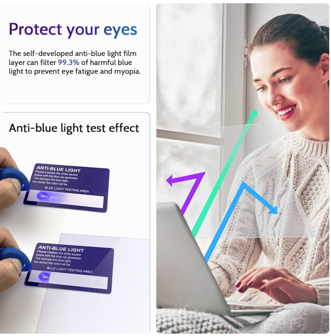 Blue light blocking screen protector